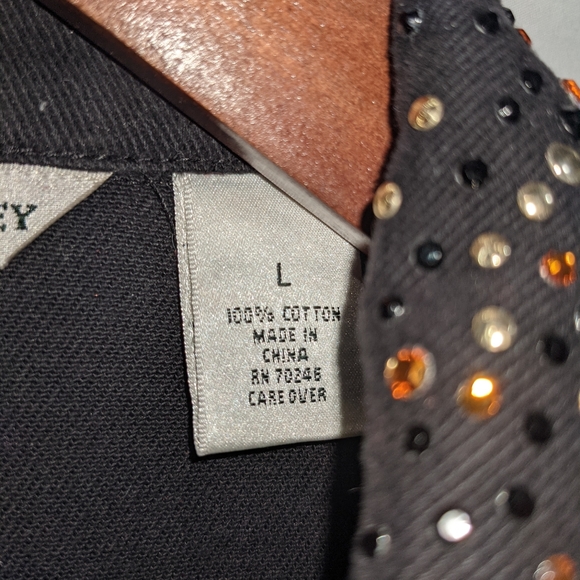 Laura Ashley Black Denim Jacket with Gem Details And Buttons Size XL - Picture 6 of 11